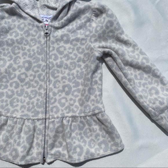 Childrens Place White/Grey Leopard Print Hoodie - Picture 4 of 15